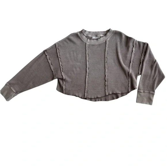 We The Free Oversized Cropped Ellie Thermal Size Large - Picture 2 of 4